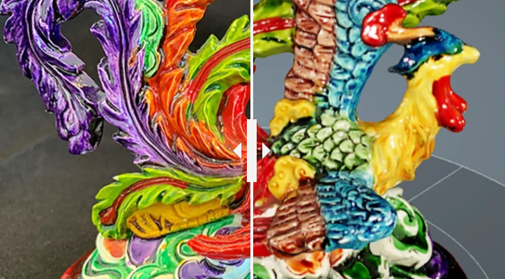 3D scan compared to real model